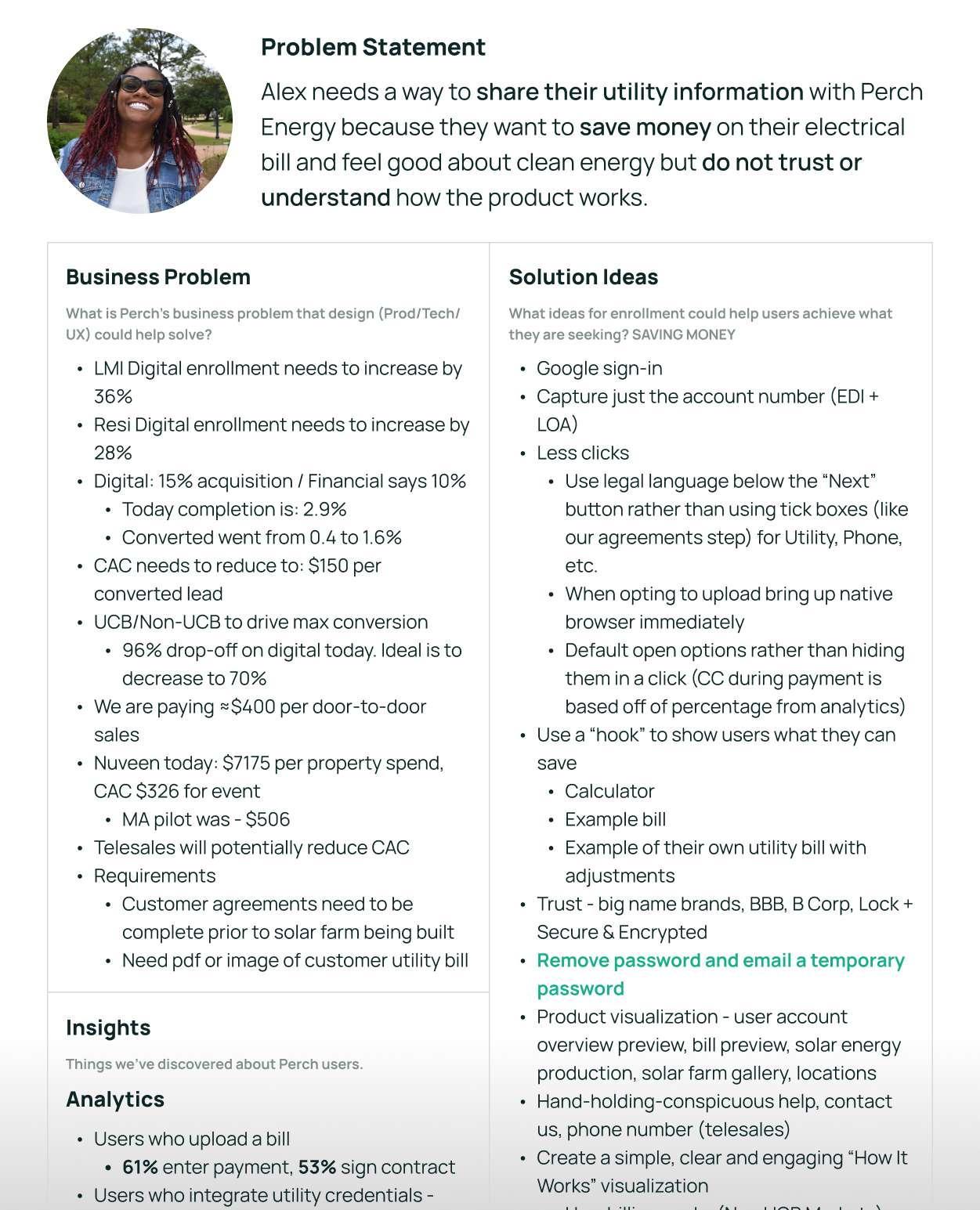 Enrollment overhaul persona problem statement